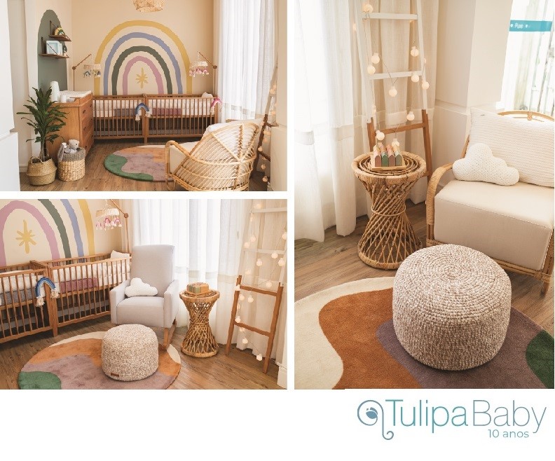 quarto bebê arco-íris para gêmeos
