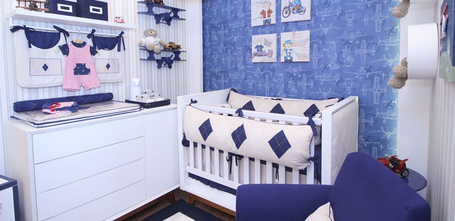 quarto bebê para gêmeos azul marinho