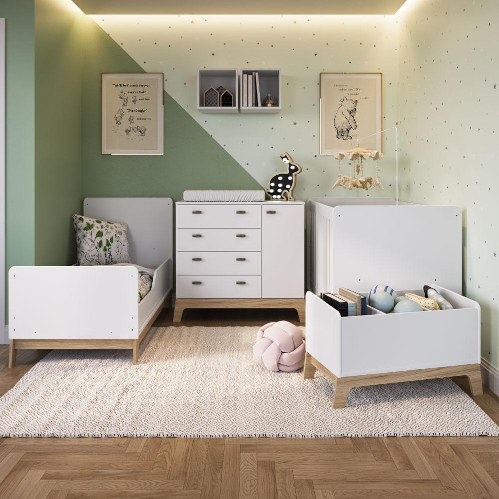 quarto bebê para gêmeos branco