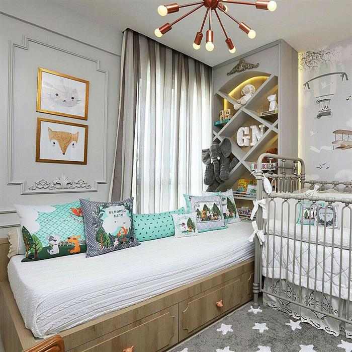 quarto bebê para menina cinza — foto 13