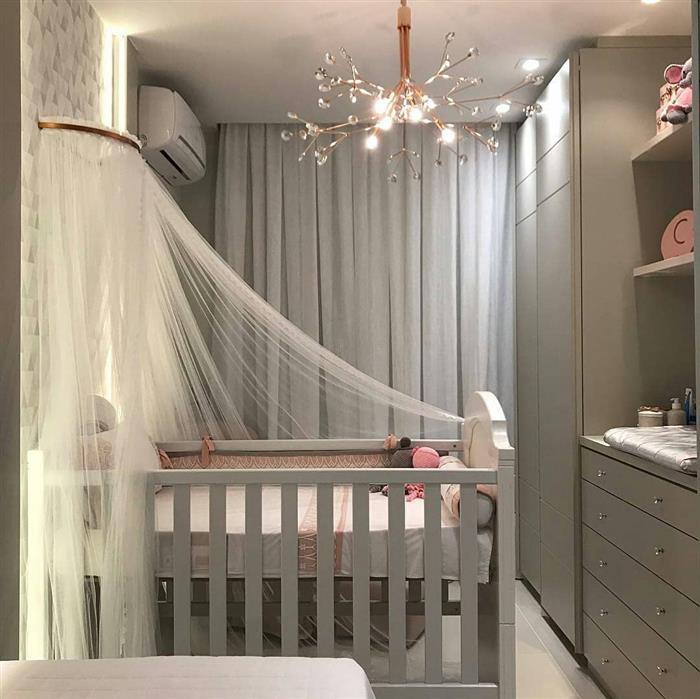 quarto bebê para menina cinza — foto 8