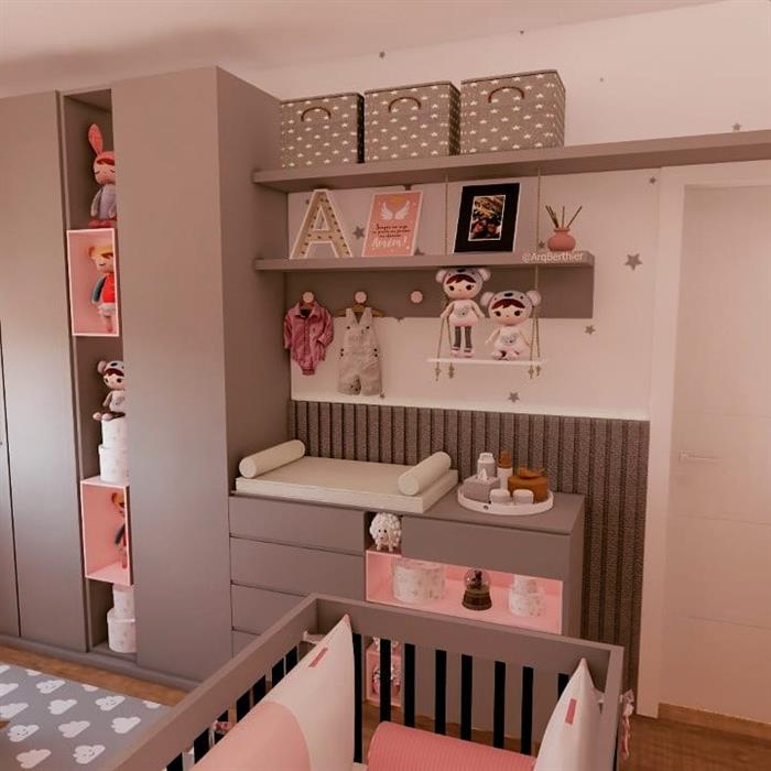 quarto bebê para neutro cinza — foto 9