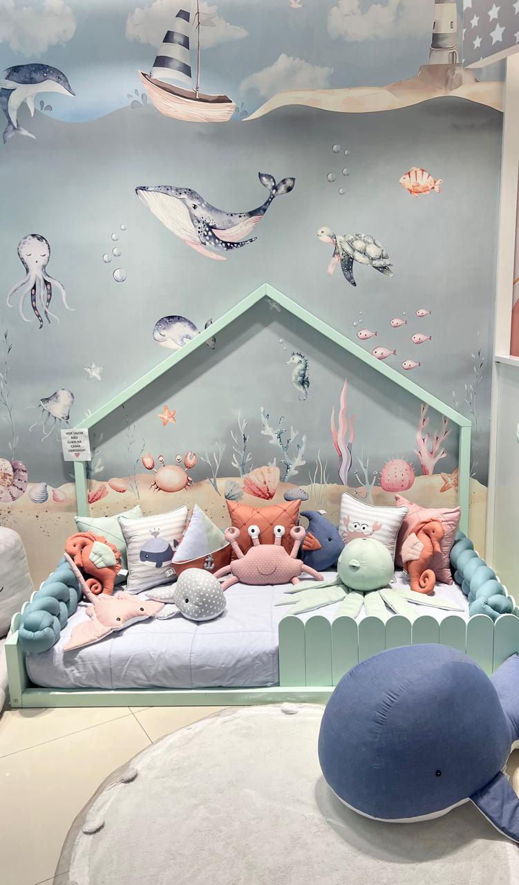 quarto bebê fundo do mar para menino