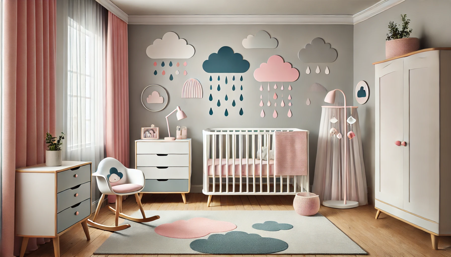 quarto bebê nuvem para menina