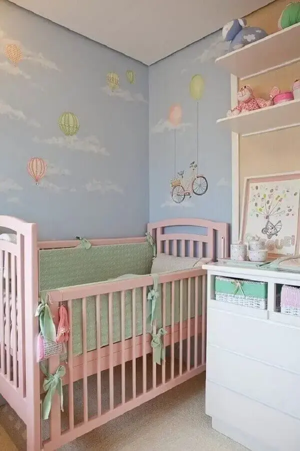 quarto bebê para gêmeos rosa — foto 10