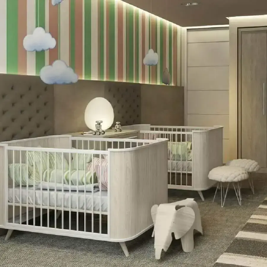 quarto bebê para gêmeos verde — foto 14