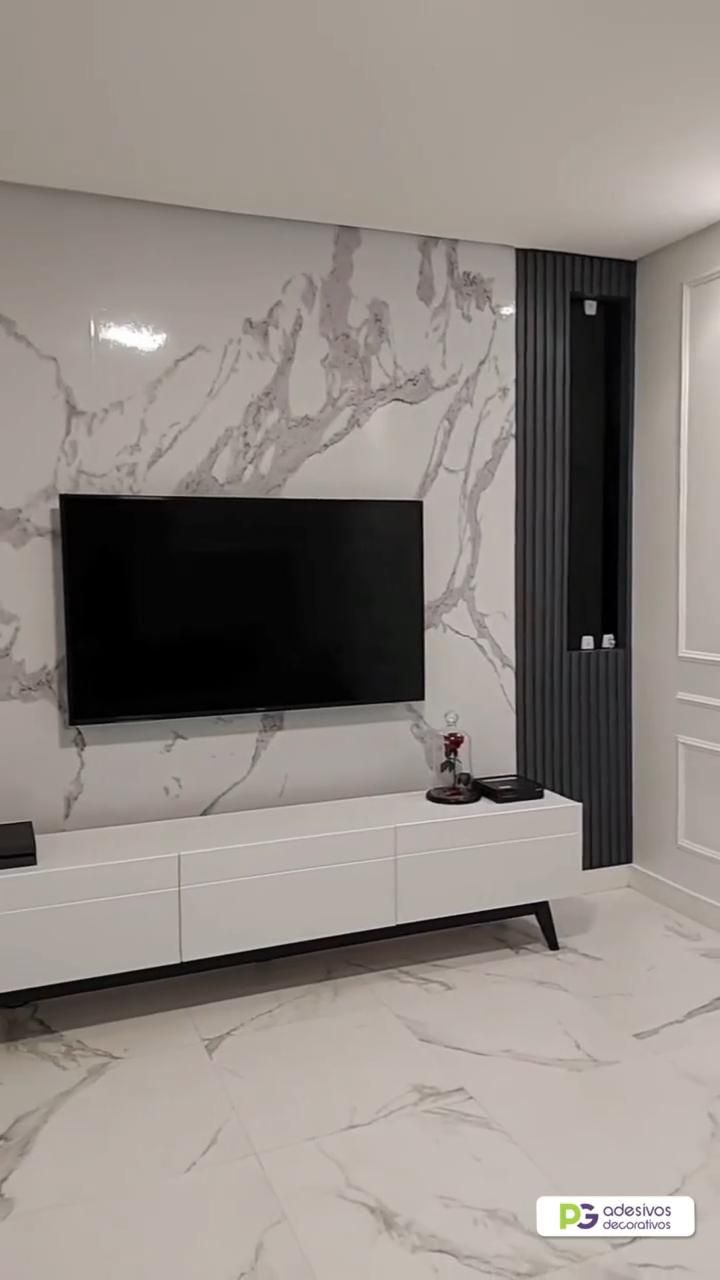 papel de parede marmorizado para sala — foto 4