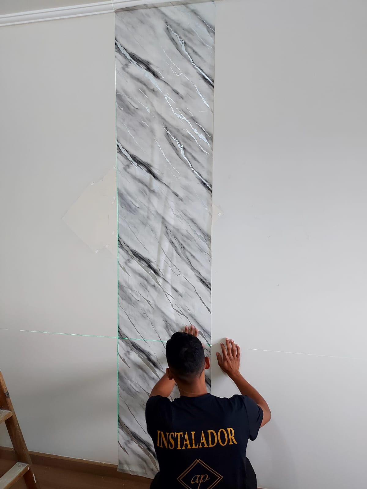 papel de parede marmorizado para sala — foto 7