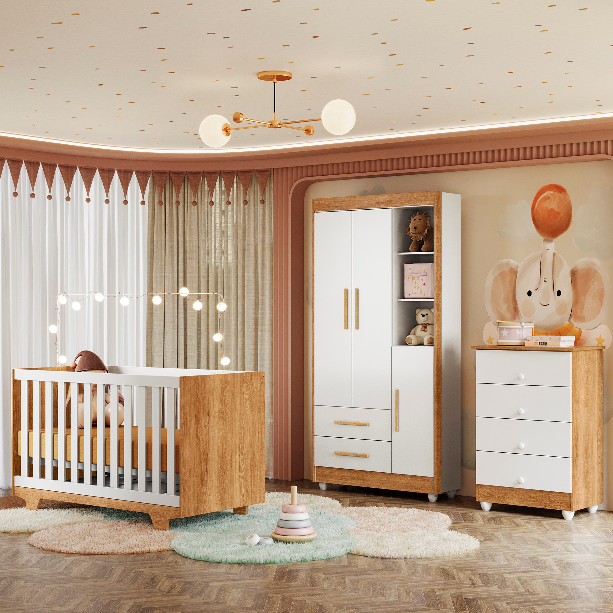 quarto bebê para gêmeos mdf